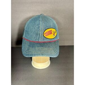Disney Mickey Mouse Denim Hat Adjustable Cap Red Trim Vintage Style